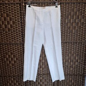 Michael Kors Linen White Wide Leg Pants